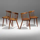 Mira chairs, set of four by George Nakashima, 1963, American black walnut, sold Jan 2023