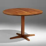 Pedestal table by George Nakashima, 1963, American black walnut, sold Jan 2023