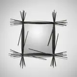Colette Gueden, Wall mirror, c. 1960, lacquered steel, mirrored glass