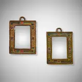 Vallauris, Wall mirrors, pair, c. 1965, glazed earthenware, mirror