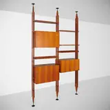 Franco Albini, LB7 library, 1957, rosewood, enameled steel, enameled aluminum, brass