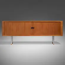Cabinet, model RY 25 by Hans J. Wegner, 1960, walnut, steel, sold Aug 2025