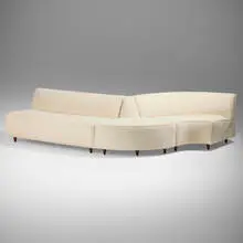 Harvey Probber, Sectional sofa, c. 1965, bouclé upholstery, oak