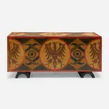 Fortunato Depero, Linen chest, c. 1939, marquetry, Buxus veneer