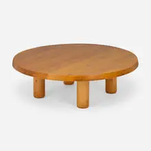 Coffee table, model T02M by Pierre Chapo, c. 1963, pine, sold Aug 2025