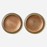 Angelo Mangiarotti, Chargers, pair, c. 1960, bronze