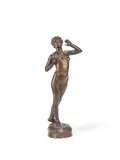 Gustav Wihlem Mauritz Lindberg, bronze figure of a standing female nude, bronze