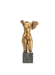Thorwald Alef, bronze model of a female torso with drapery, bronze