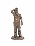 Eric Hedland, patinated bronze figure of 'The Tired worker', patinated bronze