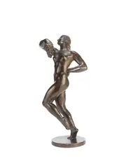Anders Jönsson, patinated bronze of a female nude holding a bunch of grapes, patinated bronze