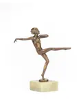 gilt bronze figure of a stylised dancing girl by Josef Lorenzl, gilt bronze, sold Mar 2017