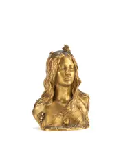 Léopold Savine, gilt bronze bust of 'Ophelia', gilt bronze