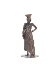 Paul Moreau-vauthier, patined bronze figure of an African water carier, bronze