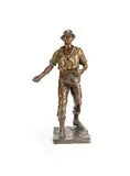 Ferdinand Frick, patinated bronze figure of a sower, patinated bronze