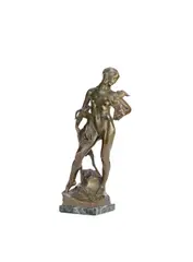 patinated bronze figure of 'The Goatherd' by Ferdinand Victor Blundstone, patinated bronze, sold Mar 2017