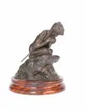 Vincenzo Gemito, patinated bronze figure of a fisherboy