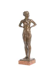 patinated bronze figure of 'The Swimmer' by Gustav Adolf Daumiller, patinated bronze, sold Mar 2017
