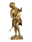 Paul Dubois, gilt bronze figure of the young Mozart