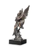 Jean Didier Debut, patinated bronze figural group of Cupid & Psyche, patinated bronze