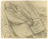 Ernst Barlach, Moses, ins gelobte Land schauend, 1913, Kohle auf festem Velin