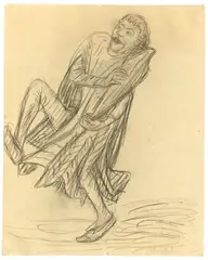 Barde by Ernst Barlach, 1922, Kohle auf Velin, sold Dec 2020