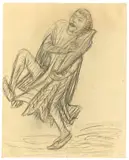 Ernst Barlach, Barde, 1922, Kohle auf Velin