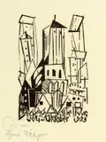 Lyonel Feininger, Kirche (Bauhaus Ausstellung Juli-Oktober 1923), 1923, Holzschnitt auf Japanbütten