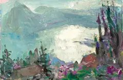 Bernhard Heisig, Lugano, 1990, Öl auf Karton