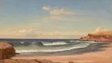 Robert Kummer, Bucht bei Colares (Portugal). (Nach) 1859, Öl auf Papier, vom Künstler auf Karton aufgezogen