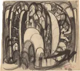 František Kupka, Ohne Titel. Frühe 1920er-Jahre, Kohle auf Bütten