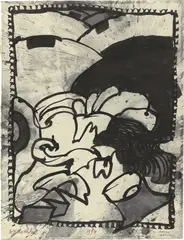 Pierre Alechinsky, De bonne souche, 1994, Gouache auf Papier