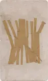 Hermann Glöckner, Braune Papierstreifen auf grauer Tafel
