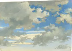 Deutsch, 1846, Wolkenstudie, Öl auf Leinwand auf Pappe