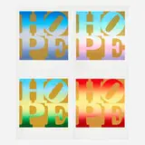 Four Seasons of Hope (Gold) by Robert Indiana, 2012, screenprint in colors on Coventry Rag, offered Jan 2024