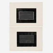 Untitled (#28-29) by Donald Judd, 1961-75, woodblock, offered Jan 2024