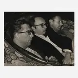 Lisette Model, Willie Conover (Voice of America), William Ross, Jr., (Editor of Metronome's Jazz Today), and Dick Kortz, c. 1957, vintage gelatin silver print