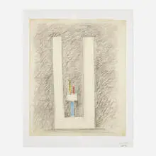 Burgoyne Diller, Geometric Composition, 1964, graphite and colored pencil on paper