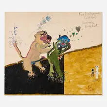 Jon Pylypchuk, Untitled (For Hollynims (Winkle)), mixed media collage on canvas