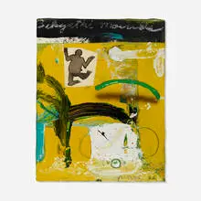 Sikyatki Mounds by James Havard, 1986, acrylic and collage on canvas, offered Nov 2023