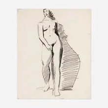 David Park, Standing Nude, 1957, charcoal on paper