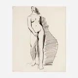 David Park, Standing Nude, 1957, charcoal on paper