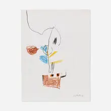 Still Life by Robert Nava, 2018, mixed media and paper collage on paper, offered Oct 2023