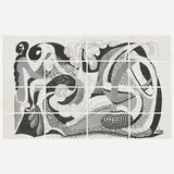 David Hockney, Water and Edge, 1989, fax print of a facsimile drawing in 16 parts