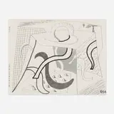 David Hockney, Landscape with Shade Tree, 1989, fax print of a facsimile drawing