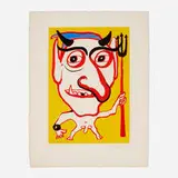 Alexander Calder, Le diable (portrait de Constantin Tacou), c. 1975, aquatint in colors