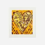 Heart for Film Forum by Jim Dine, 1993, woodcut in colors, offered Sep 2023