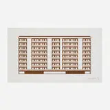 Apartment 10 by Julian Opie, 2021, woodcut on Somerset Velvet 300gsm, offered Sep 2023