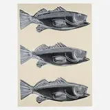 Andy Warhol, Fish, 1983, screenprint in colors on wallpaper