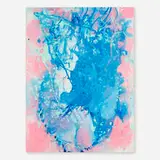 Bill Alpert, Blue Composition, ink and acrylic on paper laid to board