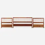 Headboards, collection of three by George Nakashima, American black walnut, sold Jan 2023